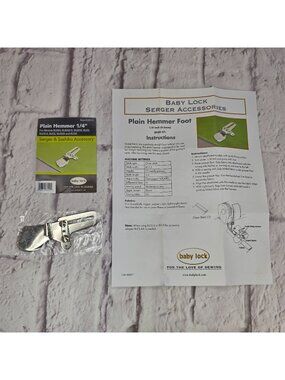 Baby Lock Plain Hemmer Foot 1/4in Serger & Sashiko Accessory BLE8-S7